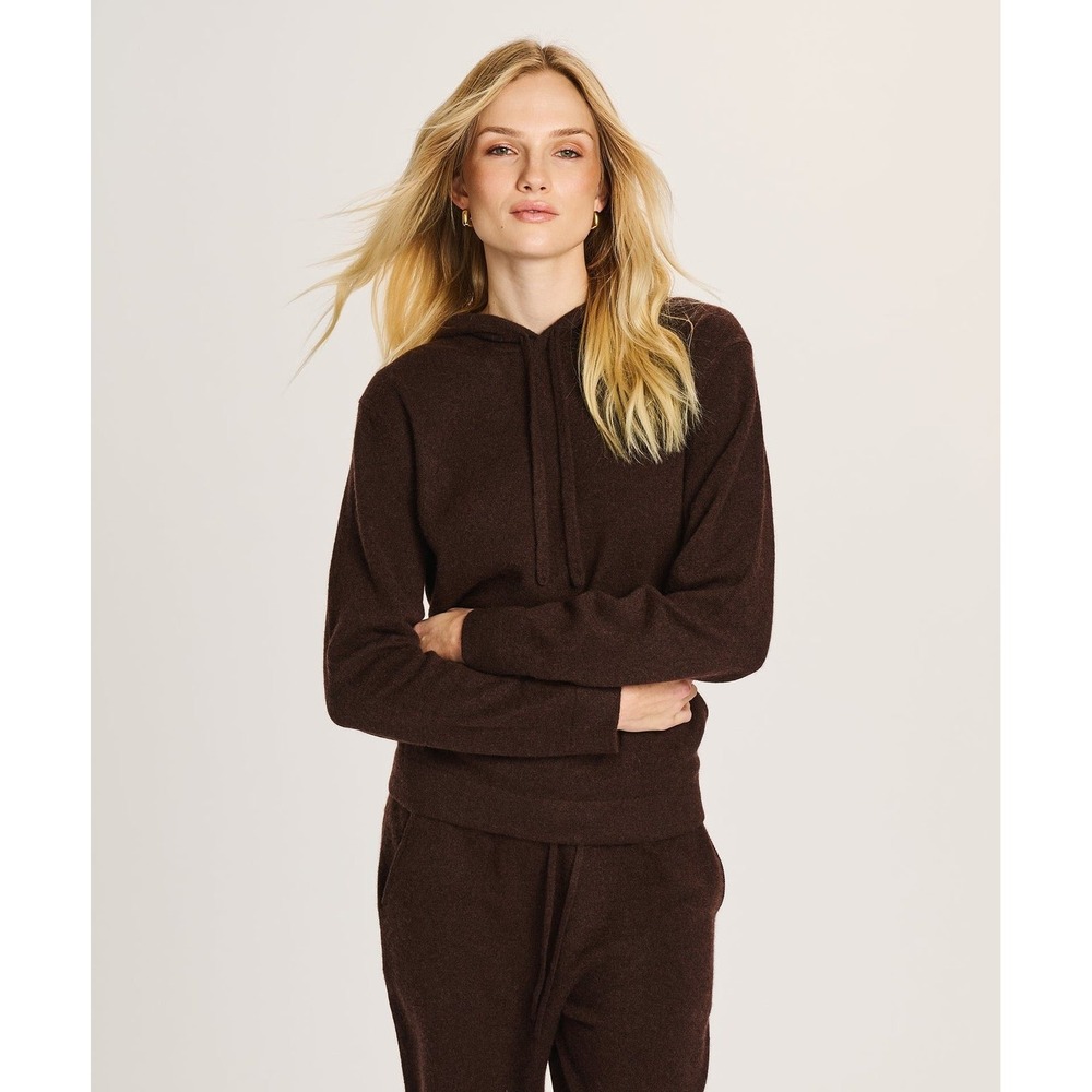 Naadam Off-Duty Cashmere Hoodie Chocolate Medium New‎ With Tags